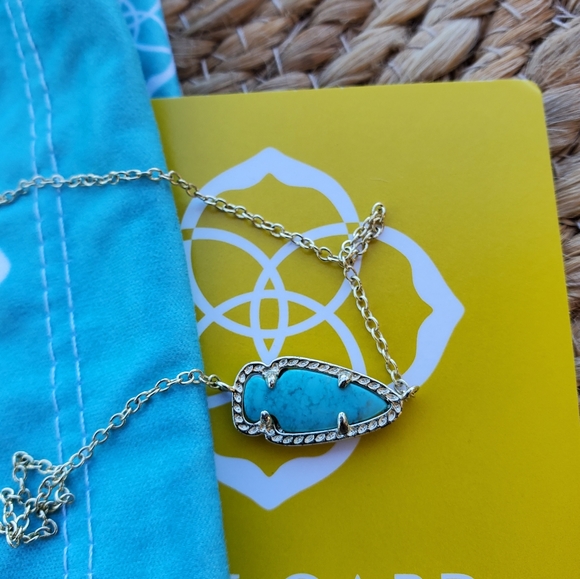 Kendra Scott Turquoise Skylie Necklace in Gold - Picture 5 of 7